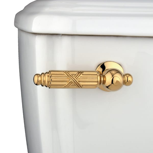 Georgian Toilet Tank Lever, Polished Brass